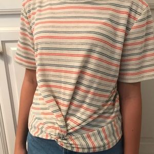 Striped thrifted shirt